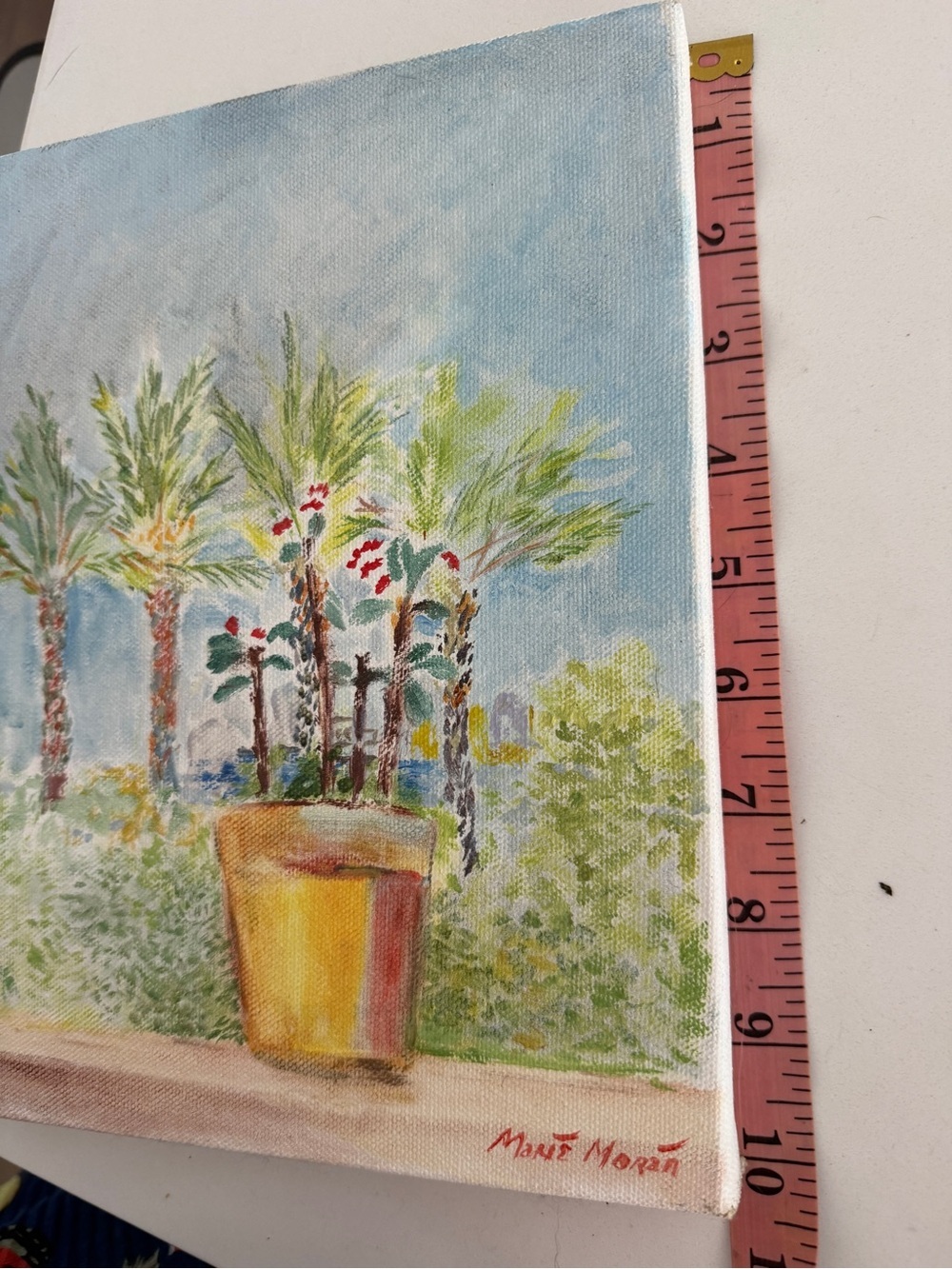 Original Marina del Rey Oil Painting Coastal
Palm Tree, California, 8.5x10” - Picture 3 of 5
